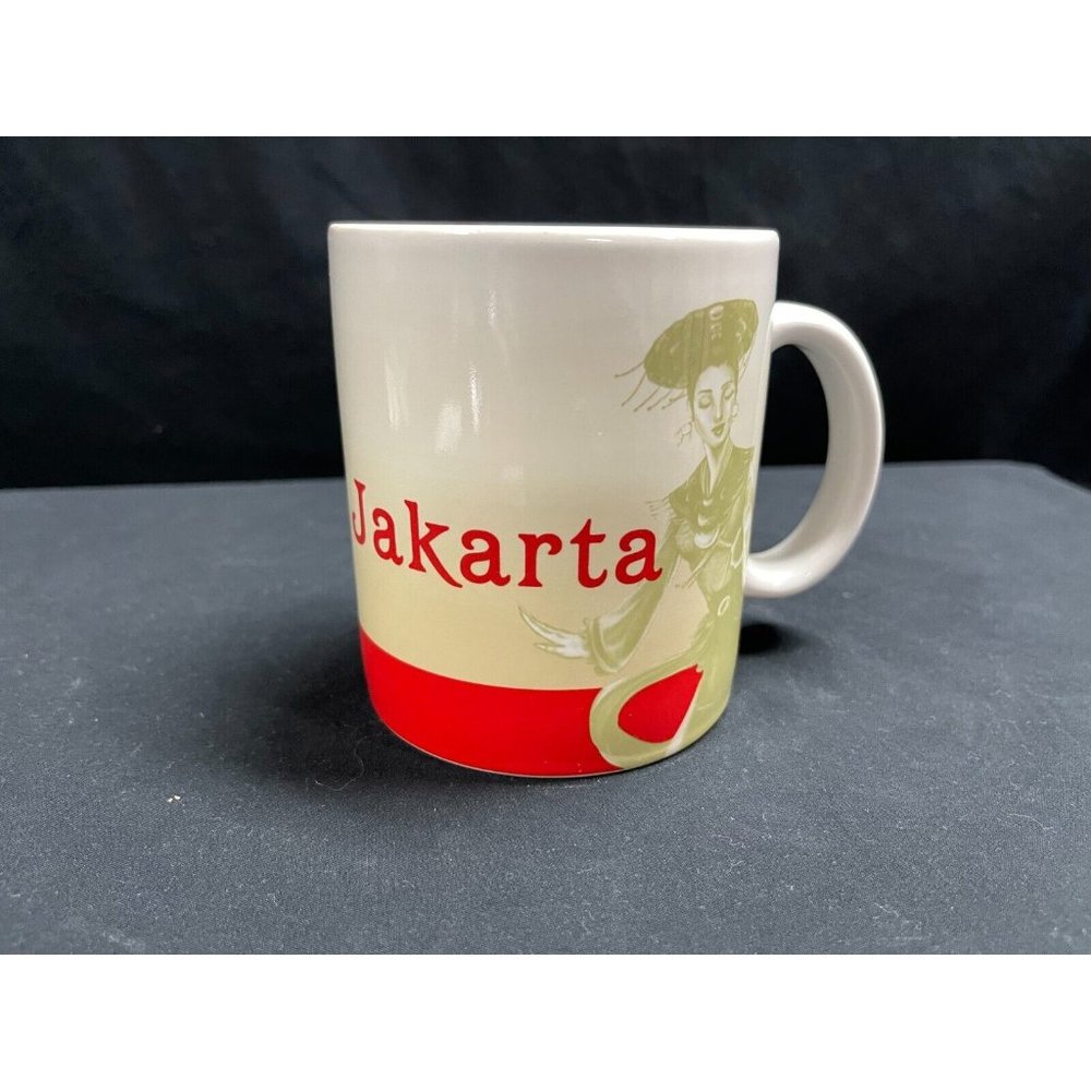 Starbucks Jakarta Indonesia Mug Collector Series 2011 White Red Coffee Tea